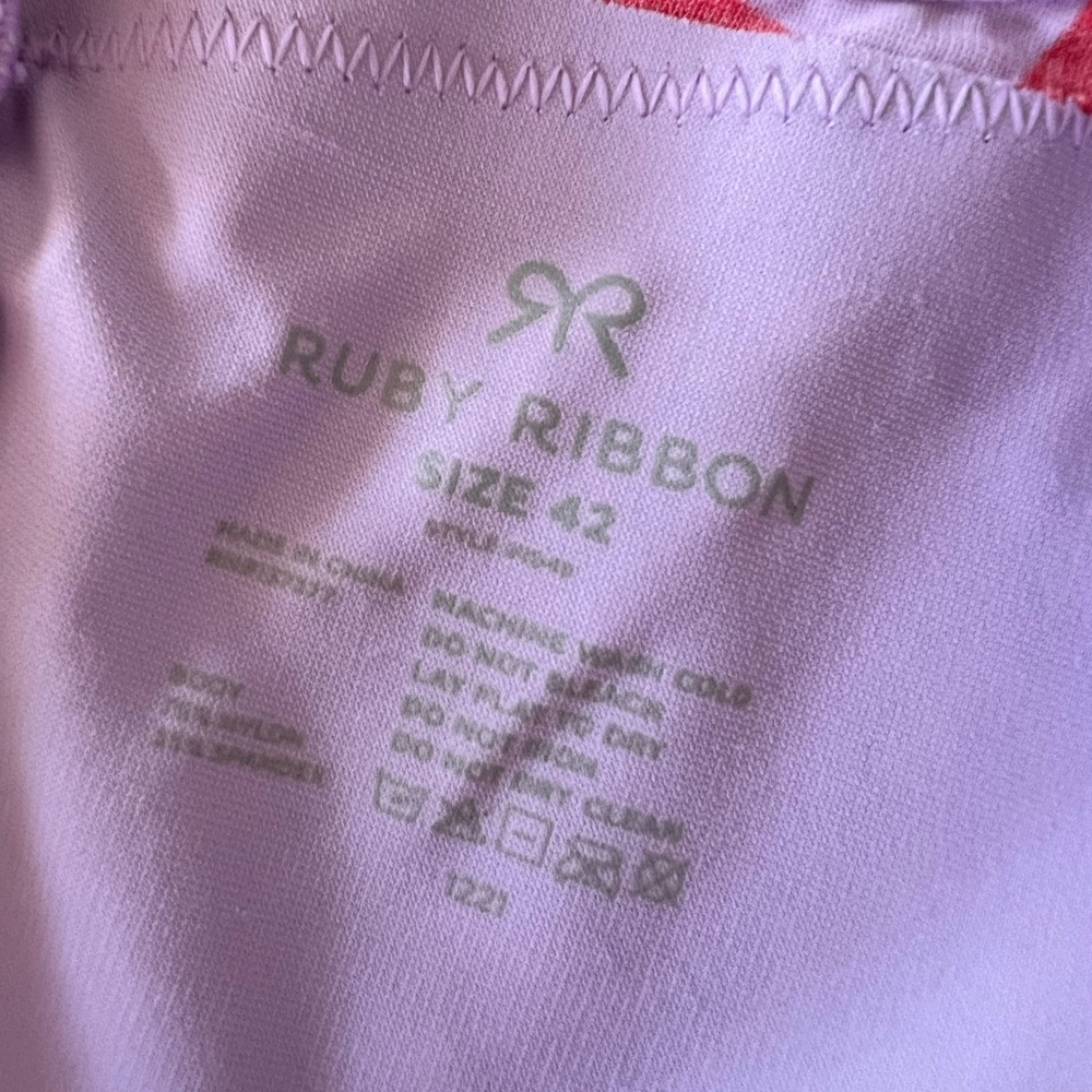 Ruby Ribbon Diva Lace Cami Floral Hibiscus Pink Purple size 42 - Picture 12 of 13